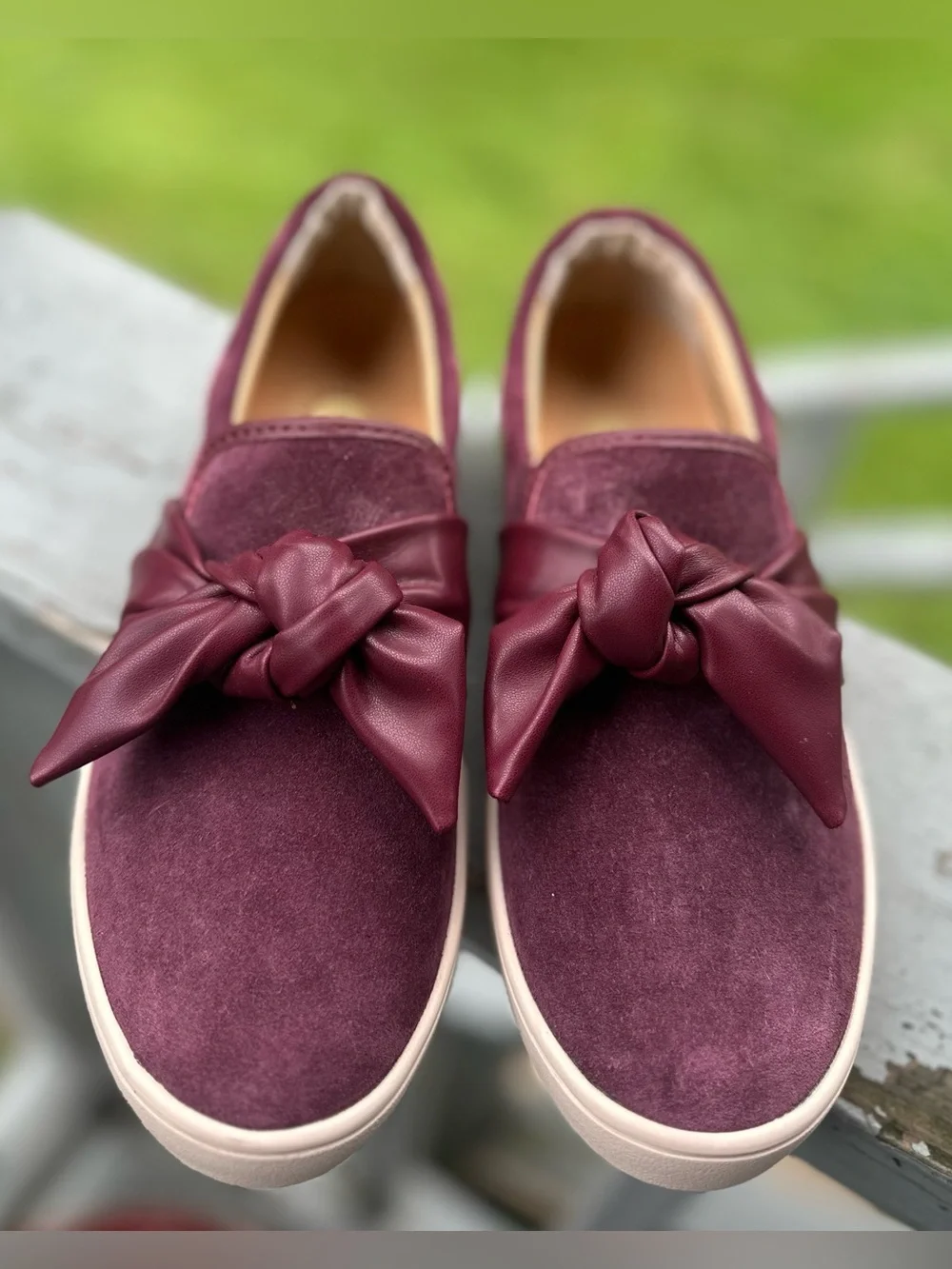 REVITALIGN 7B Orthotic Suede Slip-On Barbados Bow Shoe Wine Port Royale Flat